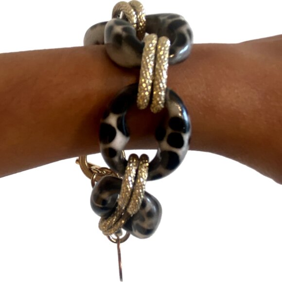 Chain Link Acrylic Marble Chain, Via Roma 34 Gioielli (Made in Italy), 9 inches - Picture 6 of 6